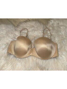 Maidenform Womens Custom Lift Strapless Underwire Bra Lined 36C 09417 Beige